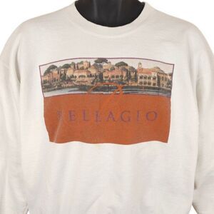 Bellagio Sweatshirt Mens Size Large White Las Vegas Casino Travel Destination